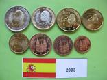 Испания , набор евро монет 2003 г . UNC., фото №3