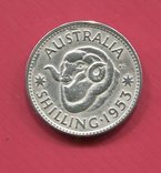 Австралия 1 шиллинг 1953 серебро Коронация, фото №2