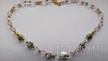 Ожерелье- бусы стекло, клуазоне . длина 50 см+ 8 см, фото №6