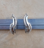 Серебряные серьги-кольца с камнями, фото №9