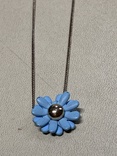 Кулон голубой цветочек на цепочке с италии, фото №2