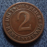 2 пфеннига  1924 F   Германия    ($2.2.28)~, фото №3