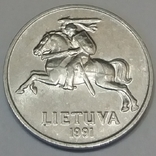 Литва 2 центи, 1991, numer zdjęcia 3