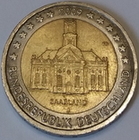 Німеччина 2 євро, 2009 Церква Людвіга в Саарбрюккен, Саар, фото №2