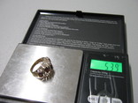 Золотое кольцо "Шапка Мономаха" №585пробы. Камни цирконий и натуральный гранат., фото №2