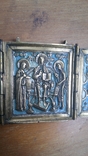 Икона-триптих "Деисус с избранными святыми", бронза, эмали. XIX в., фото №8