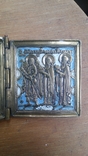Икона-триптих "Деисус с избранными святыми", бронза, эмали. XIX в., фото №10