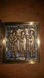 Икона-триптих "Деисус с избранными святыми", бронза, эмали. XIX в., фото №12
