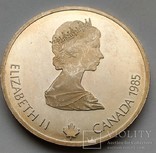 Канада 20 долларов,1985,Олимпийские Игры, Калгари 1988 Конькобежный спорт,С33, фото №2