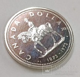 Канада 1 доллар,1973,100 лет конной полиции,С36, фото №5