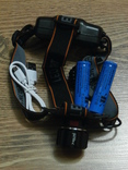 Аккумуляторный налобный фонарь BL-T100 USB Питание аккумулятор 18650 2шт, numer zdjęcia 2