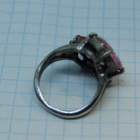 Кольцо с крупными розовыми камнями. Камни - стекло, фото №9
