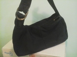 Черная сумочка 30×16×13, из зернистой полуплащевки, нюанс, photo number 4