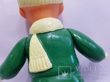 Целлулоид кукла спортсмен лыжник мальчик в шапке и шарфе 21 см. клеймо СССР мишка, фото №13