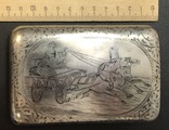 Серебряный портсигар с тройкой лошадей 84 проба. 1896 год, фото №12