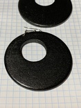 Новые большие,круглые серьги темного цвета, фото №3