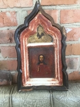 Икона Иисуса Христа в старом киоте, фото №4