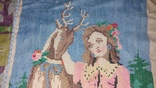 "Девушка с оленем"старая картина крестиком, numer zdjęcia 2