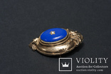 Золотая брошка с голубой эмалью. 19 век, фото №6