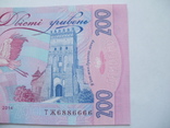 200 гривен 2014 года UNC (5 шестёрок), фото №3