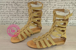 Римские сандалии, босоножки римлянки бежевые 36 размер, фото №3