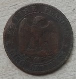 Франция 5 сантимов, 1853 г. Отметка монетного двора: "MA" - Марсель, фото №3