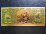 Золотая банкнота США 1875г (1 Dollar), фото №3