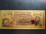 Золотая банкнота США 1875г (100 Dollars), фото №2