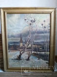 Картина Саврасова "Грачи прилетели". Старая копия. 73x90 см., фото №2