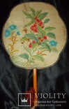 Старинный китайский веер круглый шелк Китай, фото №2