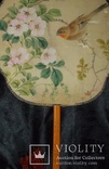 Старинный китайский веер круглый шелк Китай, фото №7