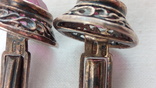 Запонки запанки серебро 875 позолота в патине без cколов, фото №9