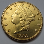20 долларов 1898 г. США, фото №2