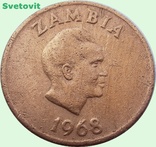 167.Замбия 1 нгве, 1968 г.,африканский трубкозуб, фото №3