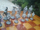 Шахматы коллекционные и большой стол h 63 см для игры дерево металл, фото №5