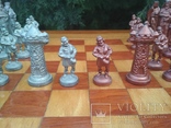 Шахматы коллекционные и большой стол h 63 см для игры дерево металл, фото №7