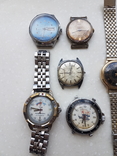 Часы наручные СССР, Швейцария 4 шт в позолоте, хронограф Ruhla (на запчасти и под ремонт), фото №3