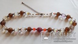 Ожерелье-бусы стекло лэмпворк, венецианское стекло ,длина 45 см+ 8 см, фото №6