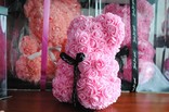 Мишка 25 см из роз , ведмедик з троянд ., фото №2