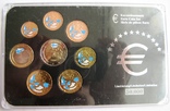 Финляндия, евронабор 1 цент - 2 евро Colored 2008 г., фото №2