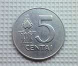 Литва 5 центов 1991, фото №3