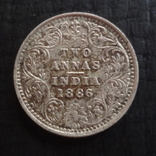 2 анны 1886  Индия  серебро  ($4.6.5)~, фото №3