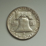 США 1/2 доллара 1963 г. серебро (без метки монетного двора), фото №2