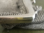 Кольчужная серебряная театральная сумочка проба 800, фото №3