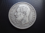 5 франков  1870  Бельгия серебро  ($4.8.12)~, фото №3