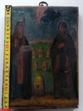 Старинная икона ( Образы Пр. Зосима и Пр. Савватий )., фото №3