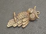 Сова красивая кулон брелок коллекционная миниатюра бронза, фото №5