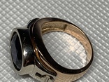 Золотой мужской перстень с сапфиром 17.22 гр  20.5 размер, фото №5