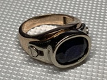 Золотой мужской перстень с сапфиром 17.22 гр  20.5 размер, фото №9