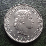 20 раппенов  1962  Швейцария    ($1.2.6) ~, фото №2